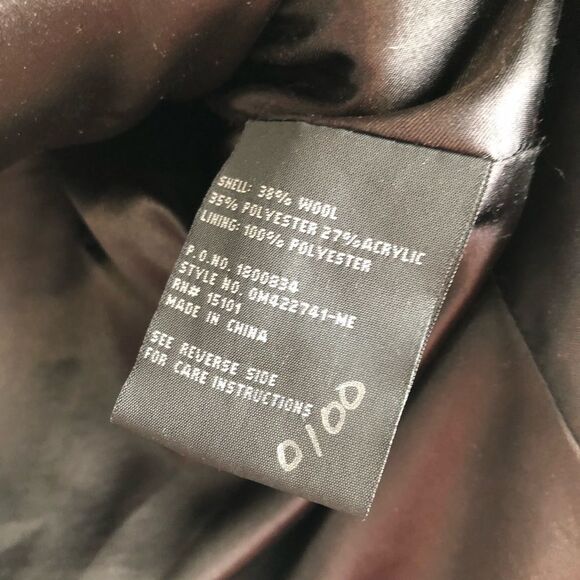 1 Madison Luxe Cozy Outerwear Wool Plaid Knit Winter Pea Coat Jacket - Picture 13 of 15